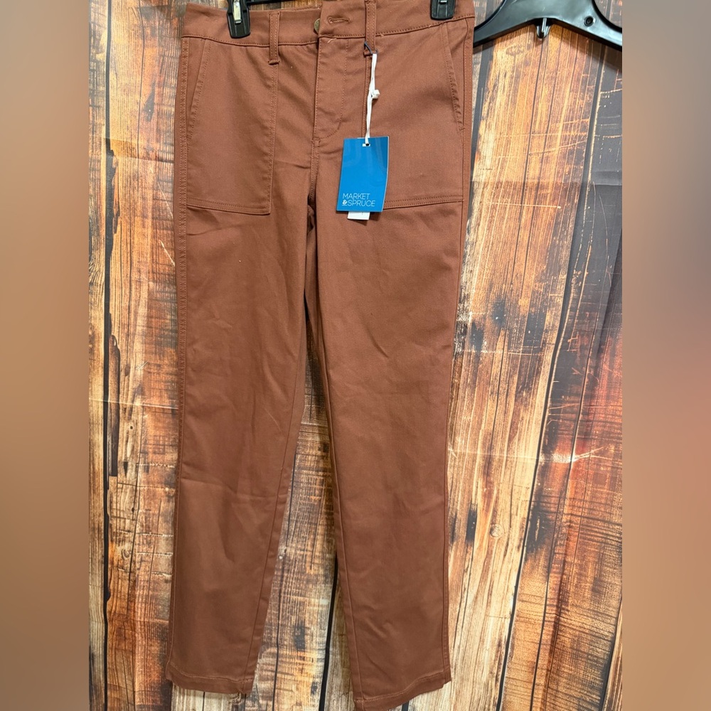 Market & Spruce Women's Rust Brown Trousers